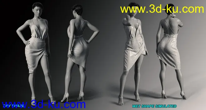 dForce HD Wet and Dry Classic Dress for Genesis 8 Female(s)模型的图片6