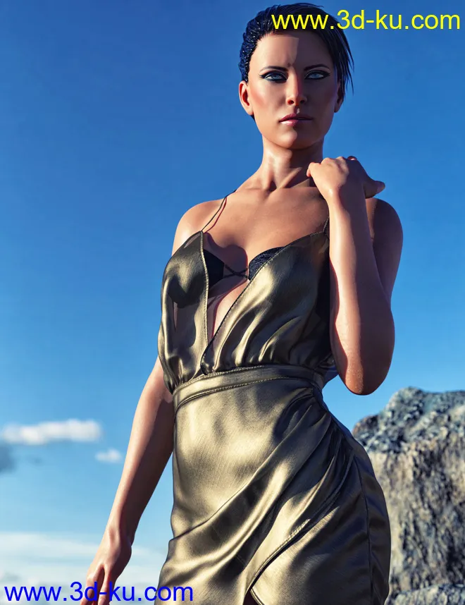 dForce HD Wet and Dry Classic Dress for Genesis 8 Female(s)模型的图片14