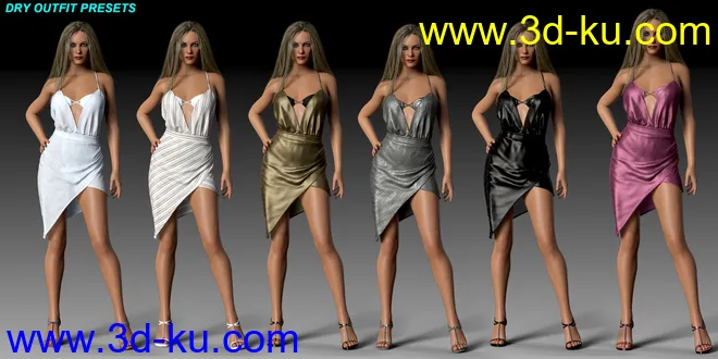 dForce HD Wet and Dry Classic Dress for Genesis 8 Female(s)模型的图片15