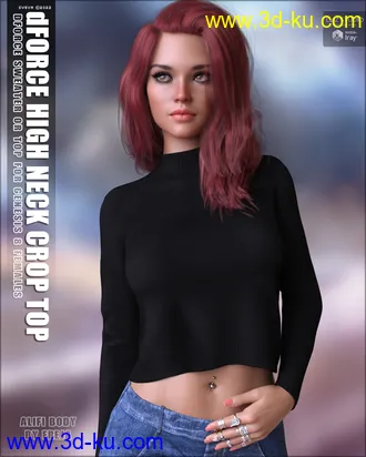 3D打印模型dForce High Neck Crop Top G8F的图片