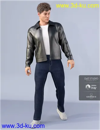 3D打印模型dForce HnC Leather Jacket Outfit for Genesis 8 Males的图片