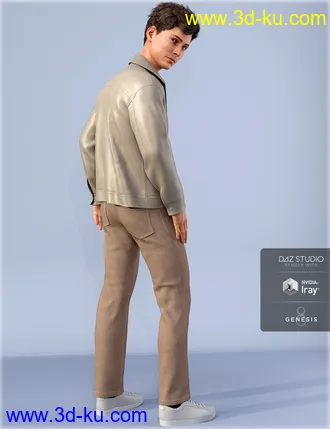 3D打印模型dForce HnC Leather Jacket Outfit for Genesis 8 Males的图片
