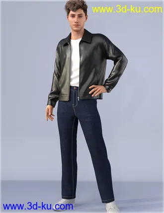 3D打印模型dForce HnC Leather Jacket Outfit for Genesis 8 Males的图片