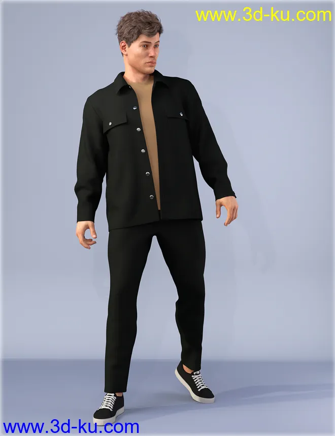 dForce HnC Shirt Jacket Outfit for Genesis 8 Males模型的图片3