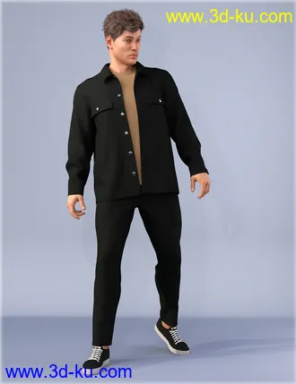 3D打印模型dForce HnC Shirt Jacket Outfit for Genesis 8 Males的图片