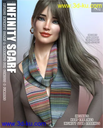 3D打印模型dForce Infinity Scarf and Earrings G8F的图片