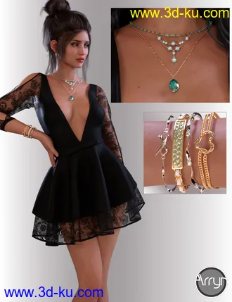 3D打印模型dForce June Holiday Dress Outfit for Genesis 8 Female(s)的图片