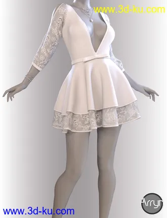 3D打印模型dForce June Holiday Dress Outfit for Genesis 8 Female(s)的图片