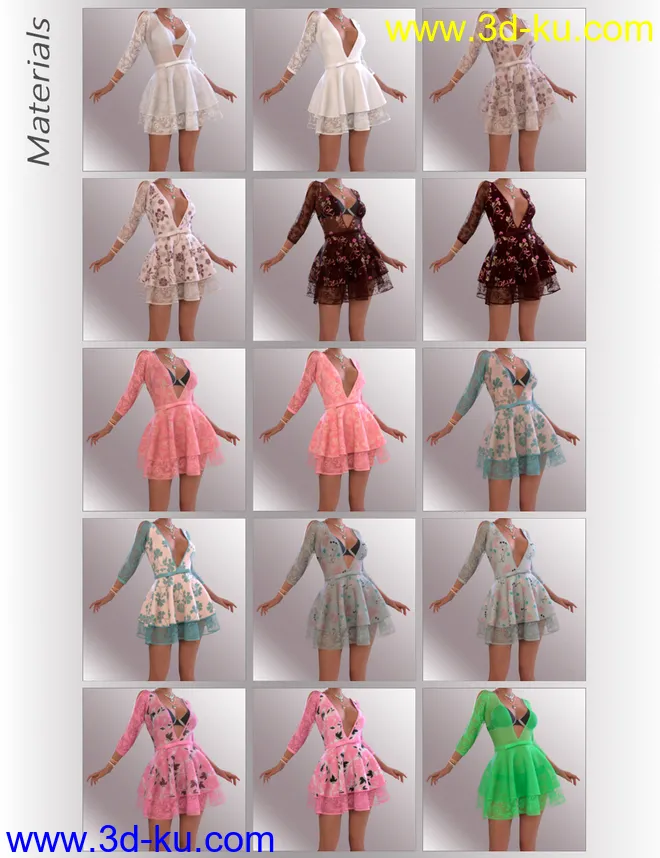 dForce June Holiday Dress Outfit for Genesis 8 Female(s)模型的图片5