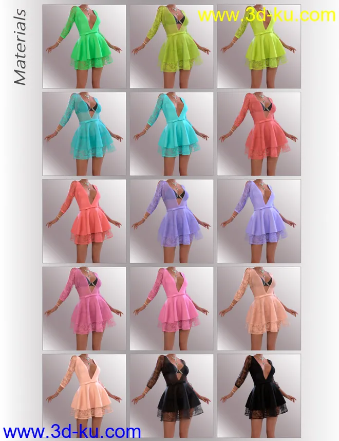 dForce June Holiday Dress Outfit for Genesis 8 Female(s)模型的图片6