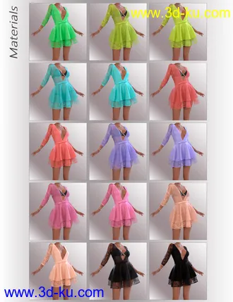 3D打印模型dForce June Holiday Dress Outfit for Genesis 8 Female(s)的图片