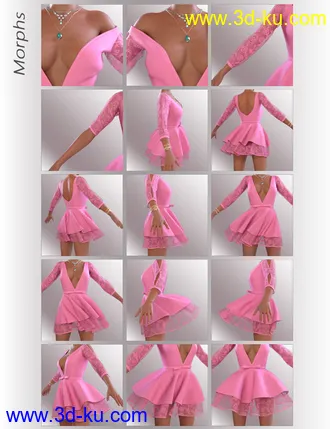 3D打印模型dForce June Holiday Dress Outfit for Genesis 8 Female(s)的图片