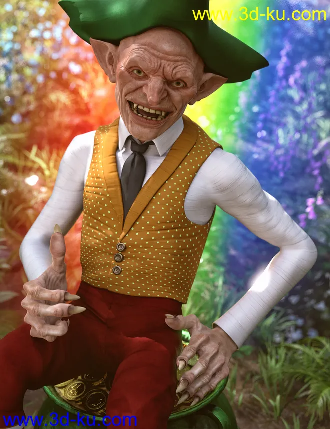 dForce Leprechaun Outfit for Genesis 8 Males Bundle模型的图片7