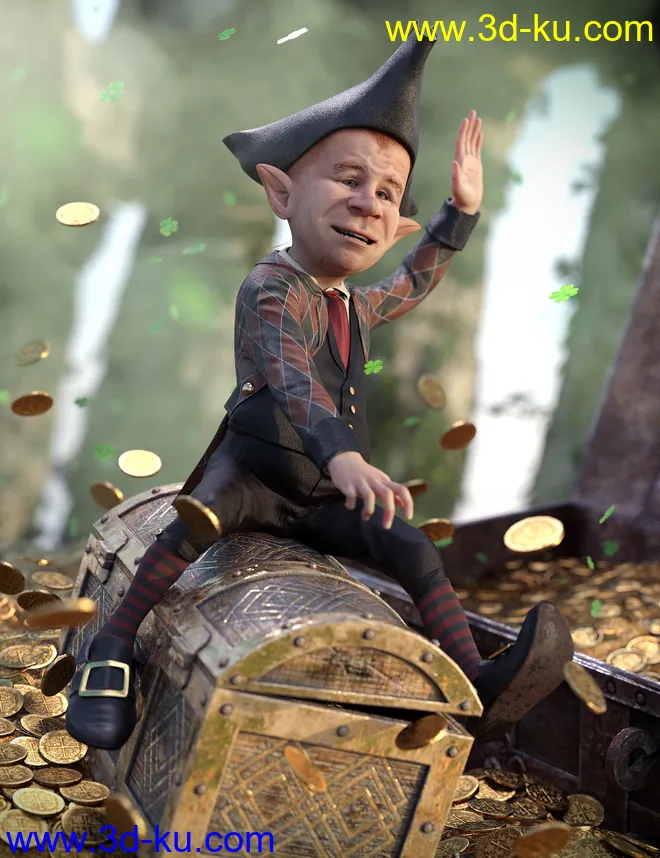 dForce Leprechaun Outfit for Genesis 8 Males Bundle模型的图片26