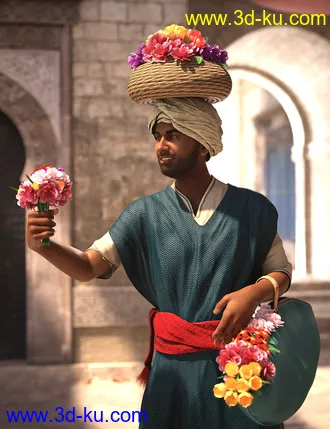 3D打印模型dForce Moroccan Flower Seller Outfit for Genesis 8 Males的图片
