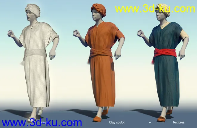 dForce Moroccan Flower Seller Outfit for Genesis 8 Males模型的图片5