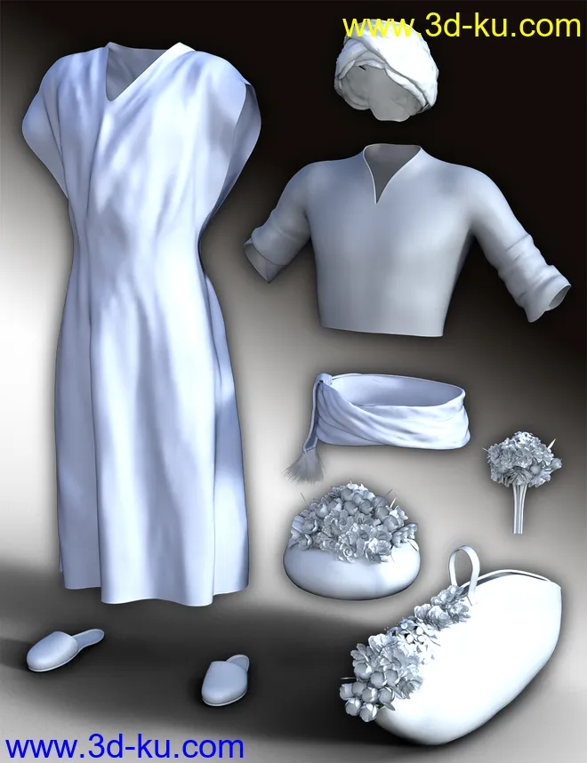 dForce Moroccan Flower Seller Outfit for Genesis 8 Males模型的图片8