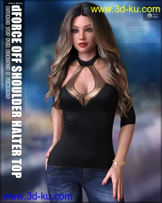 3D打印模型dForce Off Shoulder Halter Top G8F的图片