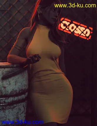 3D打印模型dForce Open Back Dress for Genesis 8 Female的图片