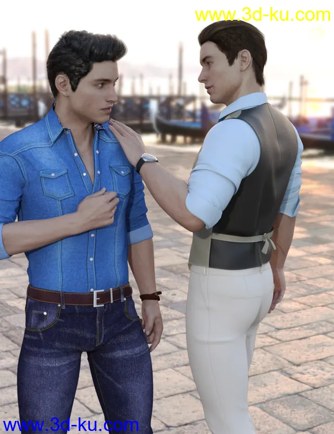 dForce Oxford Outfit for Genesis 8 Male(s)模型的图片5