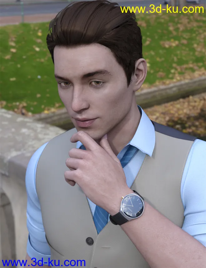 dForce Oxford Outfit for Genesis 8 Male(s)模型的图片9