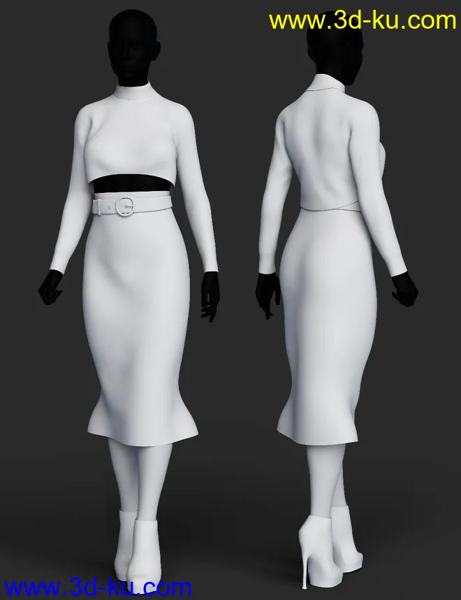 dForce Pengting Clothing Set for Genesis 8 Females模型的图片3