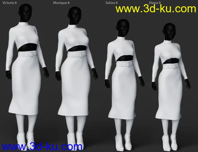 dForce Pengting Clothing Set for Genesis 8 Females模型的图片4