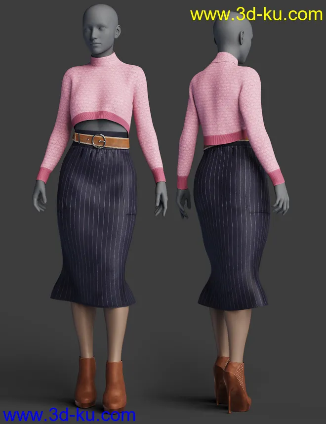 dForce Pengting Clothing Set Textures模型的图片2