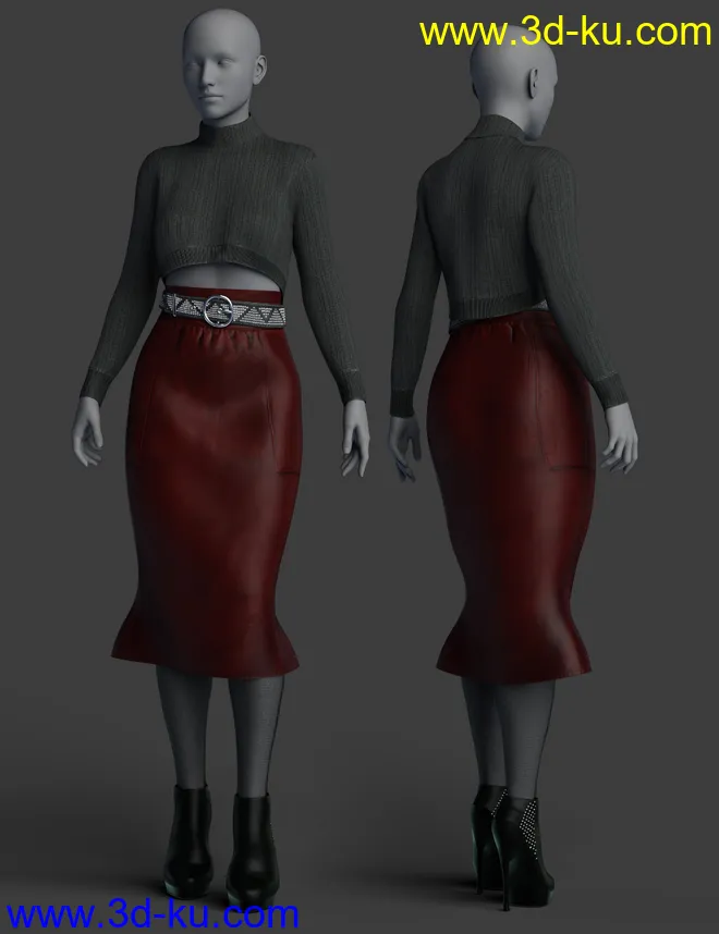dForce Pengting Clothing Set Textures模型的图片5
