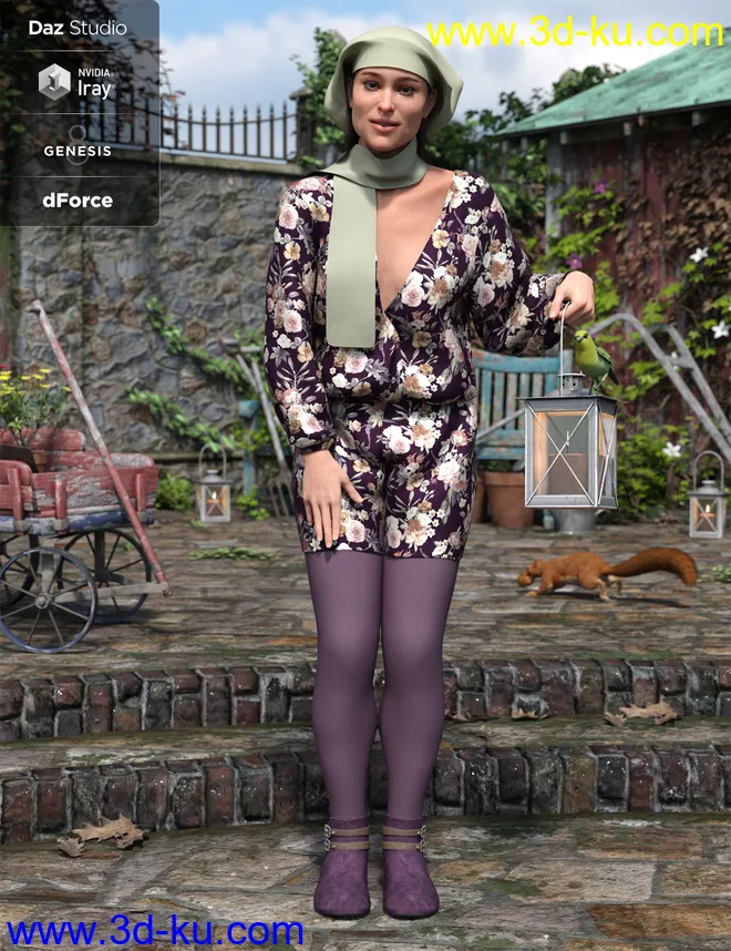 dForce Playtime Chills Outfit for Genesis 8 Female(s)模型的图片2