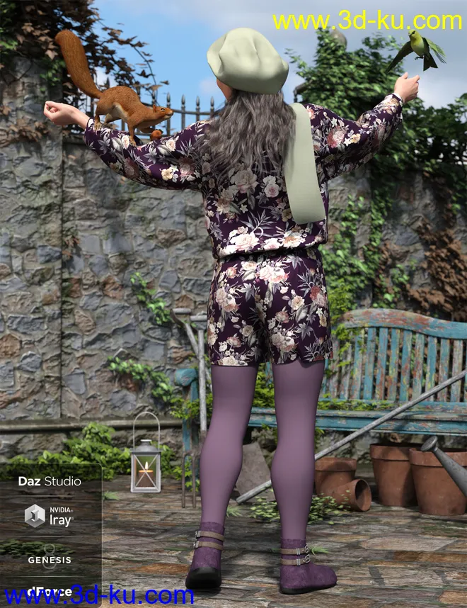 dForce Playtime Chills Outfit for Genesis 8 Female(s)模型的图片3