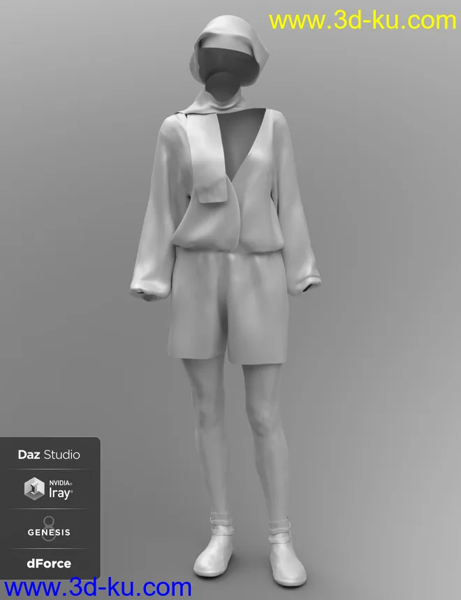 dForce Playtime Chills Outfit for Genesis 8 Female(s)模型的图片5