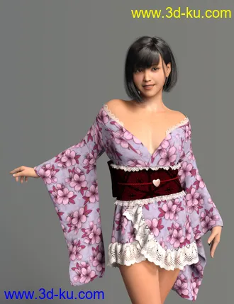 3D打印模型dForce Pretty Kimono for Genesis 8 Females的图片