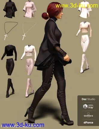 3D打印模型dForce RockyShoo Outfit for Genesis 8 Female(s)的图片
