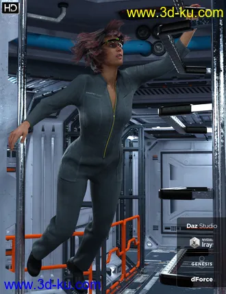 3D打印模型dForce Space Tech Utility Jumpsuit for Genesis 8 Female(s)的图片