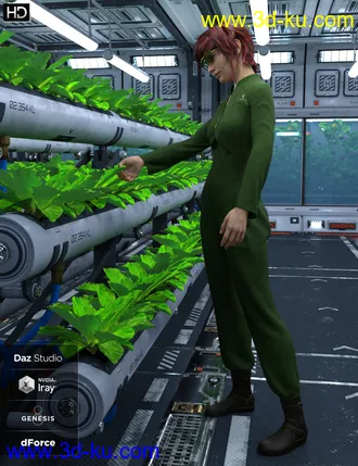 3D打印模型dForce Space Tech Utility Jumpsuit for Genesis 8 Female(s)的图片