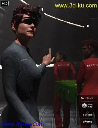 3D打印模型dForce Space Tech Utility Jumpsuit for Genesis 8 Female(s)的图片