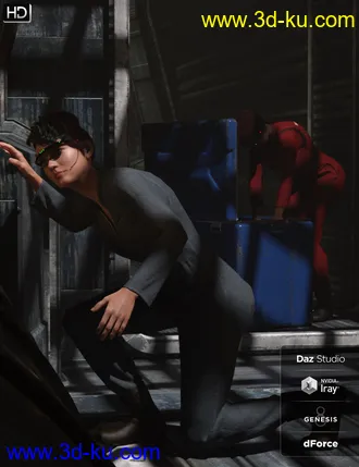 3D打印模型dForce Space Tech Utility Jumpsuit for Genesis 8 Female(s)的图片