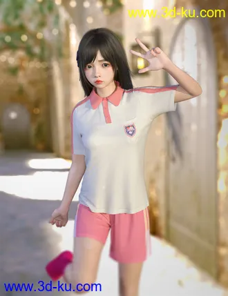 3D打印模型dForce SU Summer School Uniform for Genesis 8 and 8.1 Females的图片