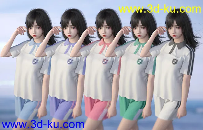 dForce SU Summer School Uniform for Genesis 8 and 8.1 Females模型的图片2