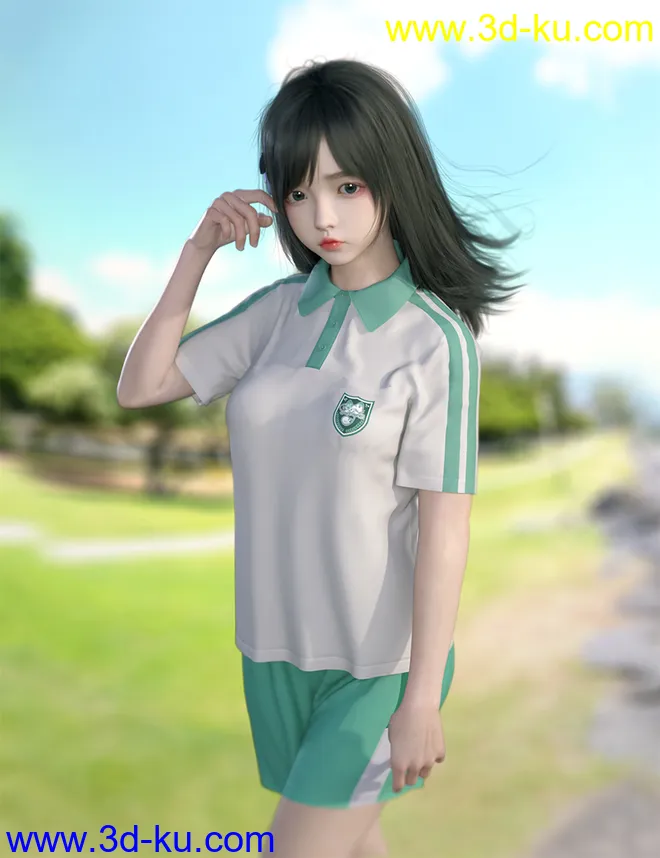 dForce SU Summer School Uniform for Genesis 8 and 8.1 Females模型的图片4