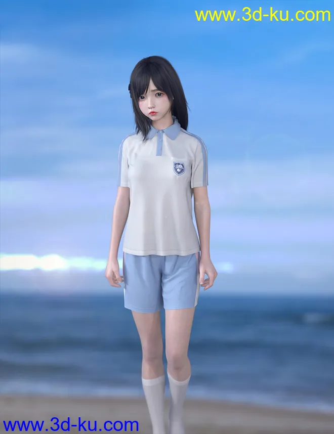 dForce SU Summer School Uniform for Genesis 8 and 8.1 Females模型的图片5