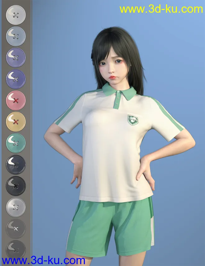 dForce SU Summer School Uniform for Genesis 8 and 8.1 Females模型的图片6