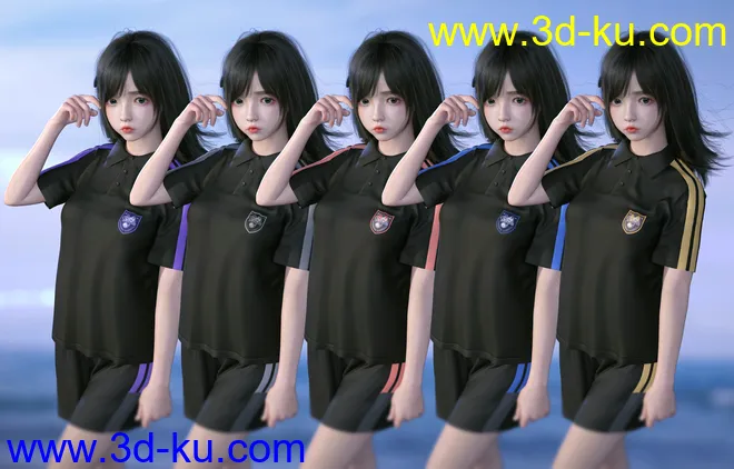 dForce SU Summer School Uniform for Genesis 8 and 8.1 Females模型的图片11