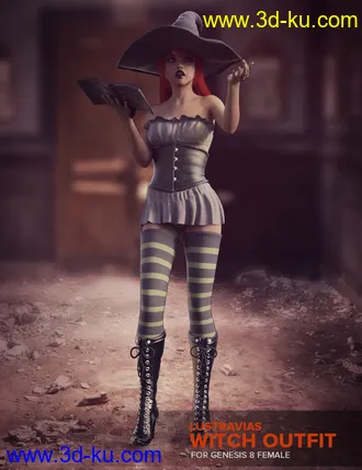 3D打印模型dForce Witching Outfit for G8F的图片