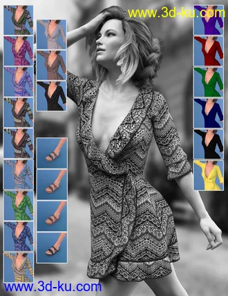 3D打印模型dForce X-Fashion Boho Dress Outfit for Genesis 8 Female(s)的图片