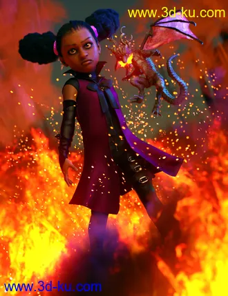 3D打印模型Double Puff Afro Puff Hair Style for Genesis 8 Females的图片