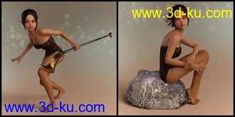 3D打印模型Elven Warrior Poses and Prop for Genesis 8 Female and Mika 8的图片