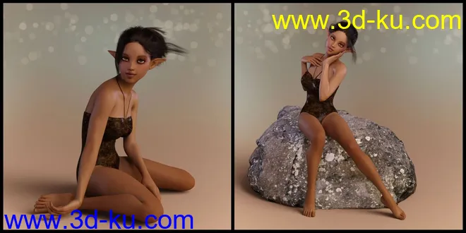 Elven Warrior Poses and Prop for Genesis 8 Female and Mika 8模型的图片3