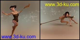 3D打印模型Elven Warrior Poses and Prop for Genesis 8 Female and Mika 8的图片